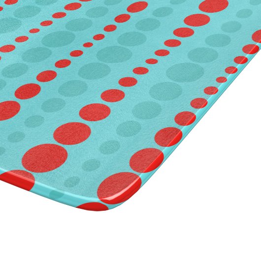 Retro Rot-und Türkis-Punkt-Schneidebrett Schneidebrett (Ecke)