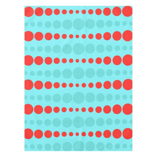 Retro Rot-und Türkis-Punkt-Tischdecke Tischdecke (Vorderseite)