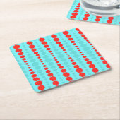 Retro Rot-und Türkis-Punkt-Untersetzer Rechteckiger Pappuntersetzer (angewinkelt)
