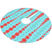 Retro Rot-und Türkis-Punkt-Weihnachtsbaum-Rock Polyester Weihnachtsbaumdecke (Schrägansicht)