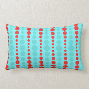 Retro Rot-und Türkis-Punktelumbar-Kissen Lendenkissen