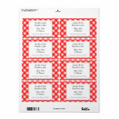 Retro-Rot und Weiß Kariert bearbeitbar (Vorne)