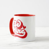 Retro Rot und Weiß Sei Mine Tasse (Vorderseite Links)