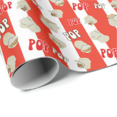 Retro Rot und Weiß Streifen Popcorn Muster Geschenkpapier (Rolleneckpunkt)