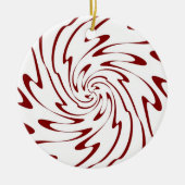 Retro Rot und Weiß Waves Abstrakte Kunst Keramikornament (Vorne)