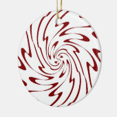 Retro Rot und Weiß Waves Abstrakte Kunst Keramikornament (Links)