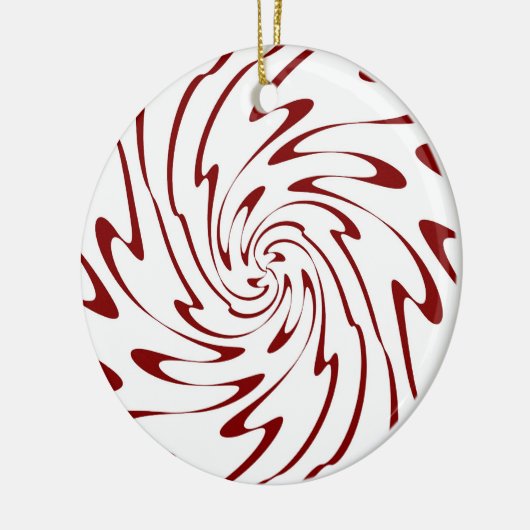Retro Rot und Weiß Waves Abstrakte Kunst Keramikornament (Links)