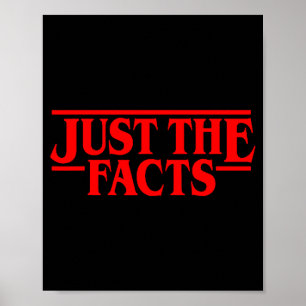 Retro-Rot-Zitat Nur die Fakten Lustig Einfach Basi Poster