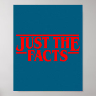 Retro-Rot-Zitat Nur die Fakten Lustig Einfach Einf Poster