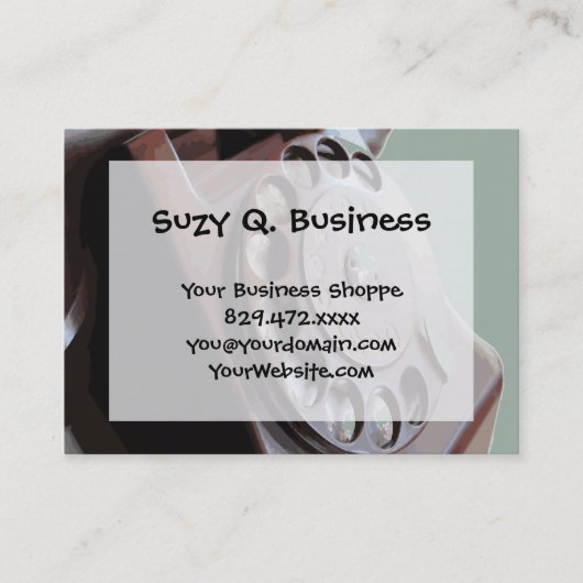 Retro Rotary Dial Phone Vintages Design Visitenkarte (Vorderseite)