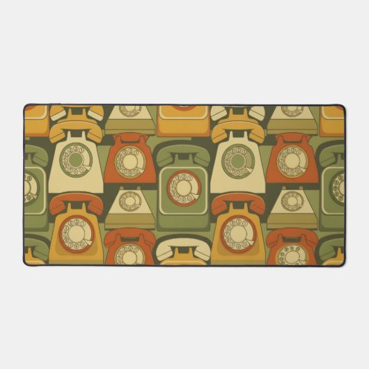 Retro Rotary Phone - 70s Communication Nostalgia Schreibtischunterlage (Vorderseite)