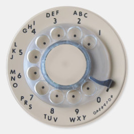 Retro Rotary Phone Dial Runder Aufkleber
