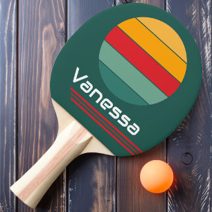 Retro-Rotation Grün-Schleife Tischtennis Schläger
