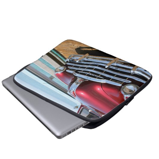 Retro rote Auto-Laptop-Hülse Laptopschutzhülle (Vorne Knopf)