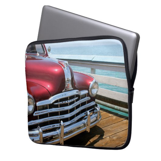 Retro rote Auto-Laptop-Hülse Laptopschutzhülle (Vorderseite Links)