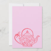 Retro rote Bows Teekanne Baby Braut Babydusche Einladung (Rückseite)