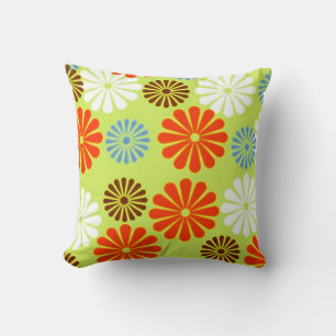 Retro-Rote Daisy Kissen