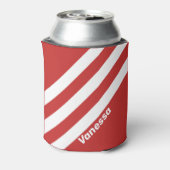 Retro Rote drei Streifen mit Namen Dosenkühler (Kanne Rückseite)