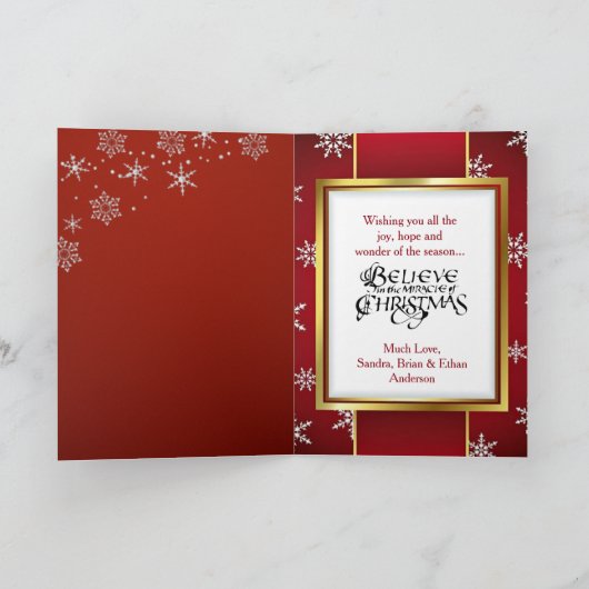 Retro rote feiertagskarte (Innenseite)