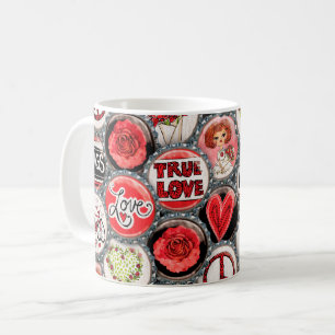 Retro Rote Flora Ein perfektes Wochenende in Love Kaffeetasse