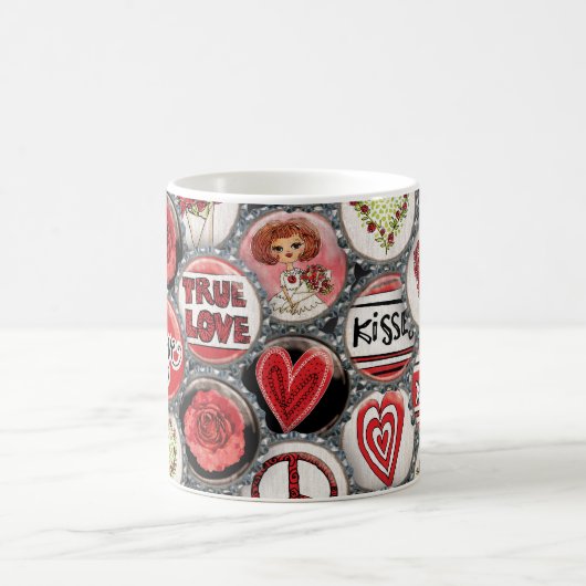 Retro Rote Flora Ein perfektes Wochenende in Love Kaffeetasse (Mittel)