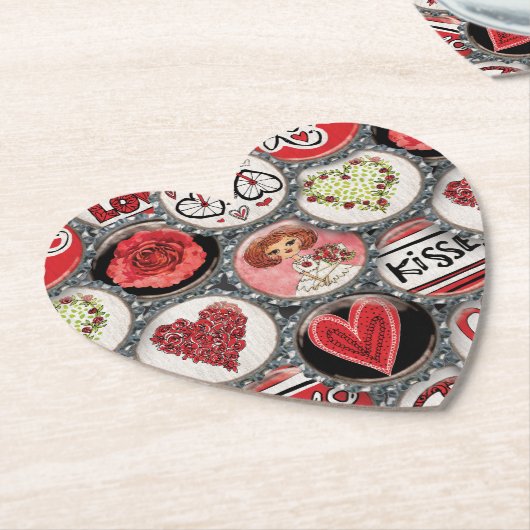 Retro Rote Flora Ein perfektes Wochenende in Love Untersetzer (angewinkelt)