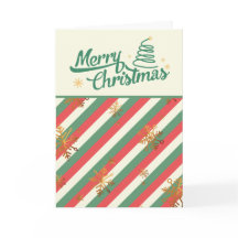 Retro Rote grüne Streifen Gold Schneeflocken