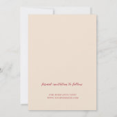 Retro Rote Hand gezeichnete SkriptWedding speicher Save The Date (Rückseite)