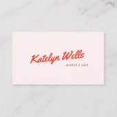 Retro Rote handgeschriebene Skripttypografie Pink Visitenkarte (Vorderseite)