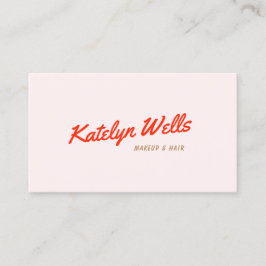 Retro Rote handgeschriebene Skripttypografie Pink Visitenkarte