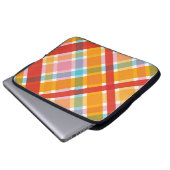 Retro Rote Karierte Karos Muster Chic Laptop-Sieb Laptopschutzhülle (Vorne Knopf)