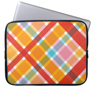 Retro Rote Karierte Karos Muster Chic Laptop-Sieb Laptopschutzhülle