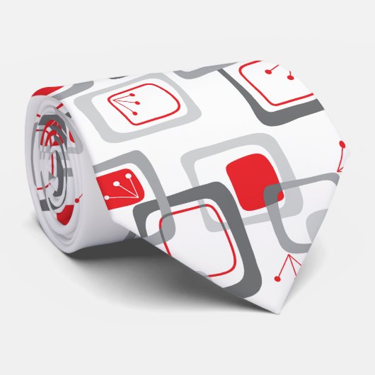 Retro rote Kirsche quadriert Funky Groovy Krawatte (Gerollt)