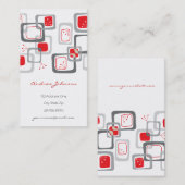 Retro rote Kirsche quadriert Groovy Funky Visitenkarte (Vorne/Hinten)