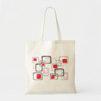 Retro rote Kirsche quadriert Tragetasche