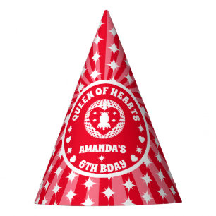 Retro Rote Königin des Herzens Geburtstag Partyhütchen