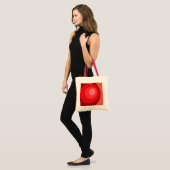 Retro rote Kreise Tragetasche (Vorderseite (Model))
