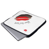 Retro rote Lippen Laptopschutzhülle (Vorne Knopf)