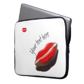 Retro rote Lippen Laptopschutzhülle (Vorderseite Links)