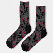 Retro, rote Lippenstift-Skateboard Socken (Linkes Detail)
