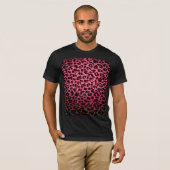 Retro-rote Muster Leoparden Pelzstruktur T-Shirt (Vorne ganz)
