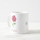 Retro Rote Rose Niedlich Mittleres Jahrhundert Val Kaffeetasse (Vorderseite Links)