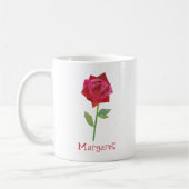 Retro Rote Rose Niedlich Mittleres Jahrhundert Val Kaffeetasse (Links)