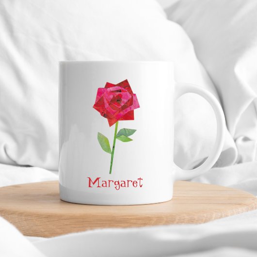Retro Rote Rose Niedlich Mittleres Jahrhundert Val Kaffeetasse