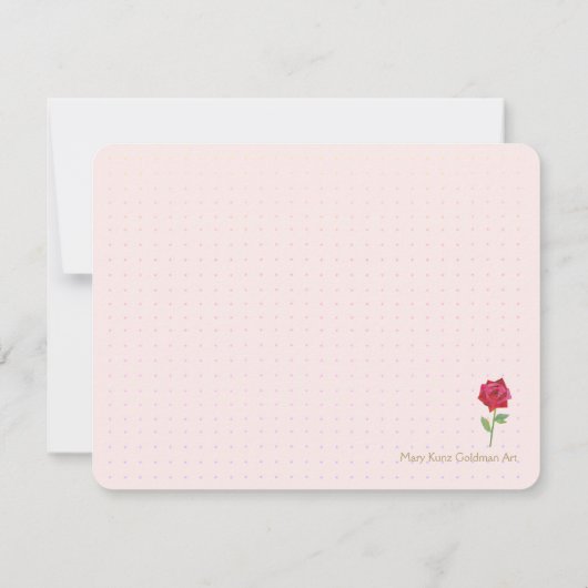 Retro Rote Rose Originale Collage Art MidCentury Mitteilungskarte (Rückseite)
