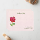 Retro Rote Rose Originale Collage Art MidCentury Mitteilungskarte (Vorderseite/Rückseite Beispiel)