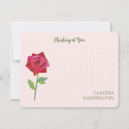 Retro Rote Rose Originale Collage Art MidCentury Mitteilungskarte