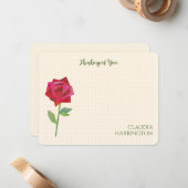 Retro Rote Rose Originale Collage Art MidCentury Mitteilungskarte (Vorderseite/Rückseite Beispiel)