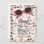 Retro Rote Sonnenbrille Geburtstagseinladungen (Vorderseite)