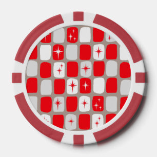 Retro-Rote Starbursts-Pokerchips Pokerchips